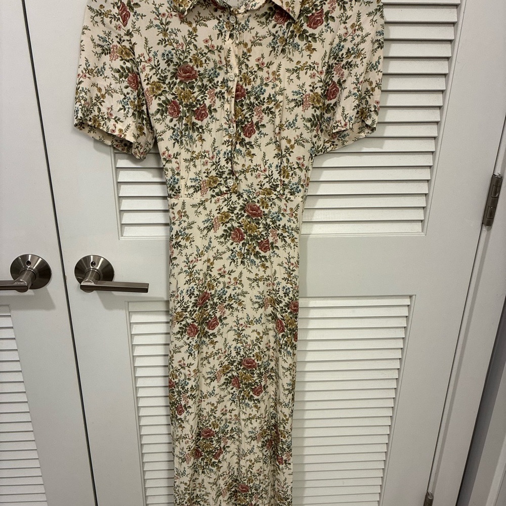 Zara Cream Floral Print Dress